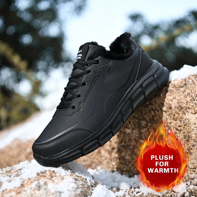 

Модная повседневная обувь для мужчин, зимняя теплая, легкая, мягкая, короткая, плюшевая, хлопковая обувь, мужские кроссовки, водонепроницаемая, для ходьбы на открытом воздухе, большие размеры 48