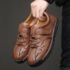 Men's Retro Casual Shoes Large Size Genuine Leather Handmade Casual Shoes Light Shoes