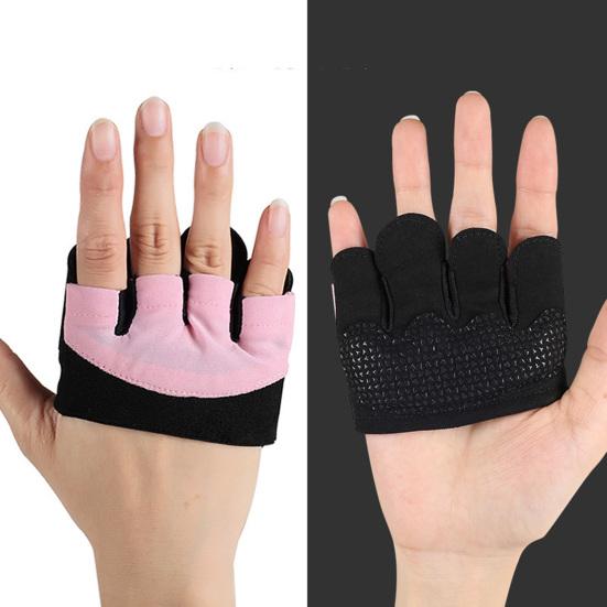 1 Pair Gym Gloves Sweat-absorbing Breathable Anti-slip Men Women Weight Lifting Training Fitness Four-finger Gloves Hand Guard Protector
