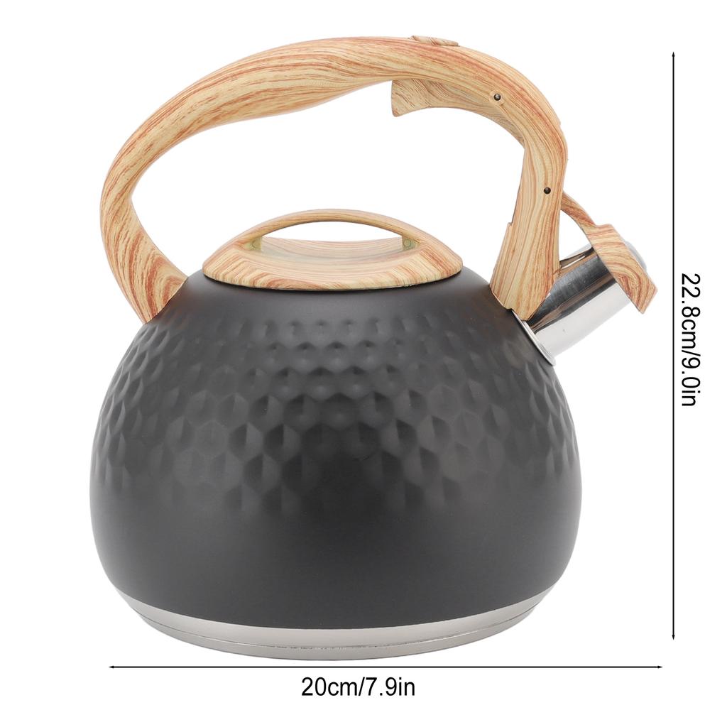 3L Whistling Tea Kettle 304 Stainless Steel Stovetop Grip Tea Kettle Farmhouse Tea Kettle for Home Kitchen