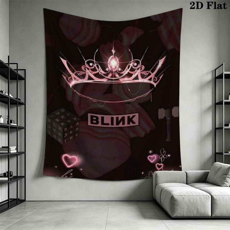 Blackpink Wandteppich Ästhetisches Wandbehang Gedruckter Stoffdecke Dekorative Wandteppiche für Schlafzimmer Wohnzimmer Heimdekoration