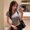 2026 Korean Style Women's Slim-Fit White Short-Sleeve Base T-Shirt - Spring & Autumn