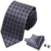 Men's 8cm Solid & Polka Dot Plaid Tie Set with Cufflinks & Pocket Square