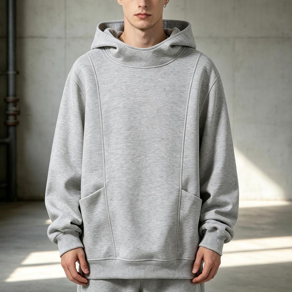 Men's Spring Fall Hoodie, Loose Fit Casual Basic Sweatshirt for Everyday Wear