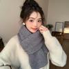 Solid Knitted Cotton Scarf Woman Winter Warm Shawl Fashion Long Wraps Female Soft Neckerchief Thick Wool Muffler Scarves