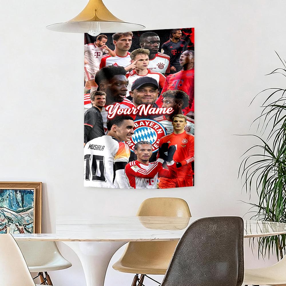 Bayern Munich Custom Your Name Wall Decor Tapestry Art For Pet Memorial Birthdaywedding Party Backdrop Family Gift