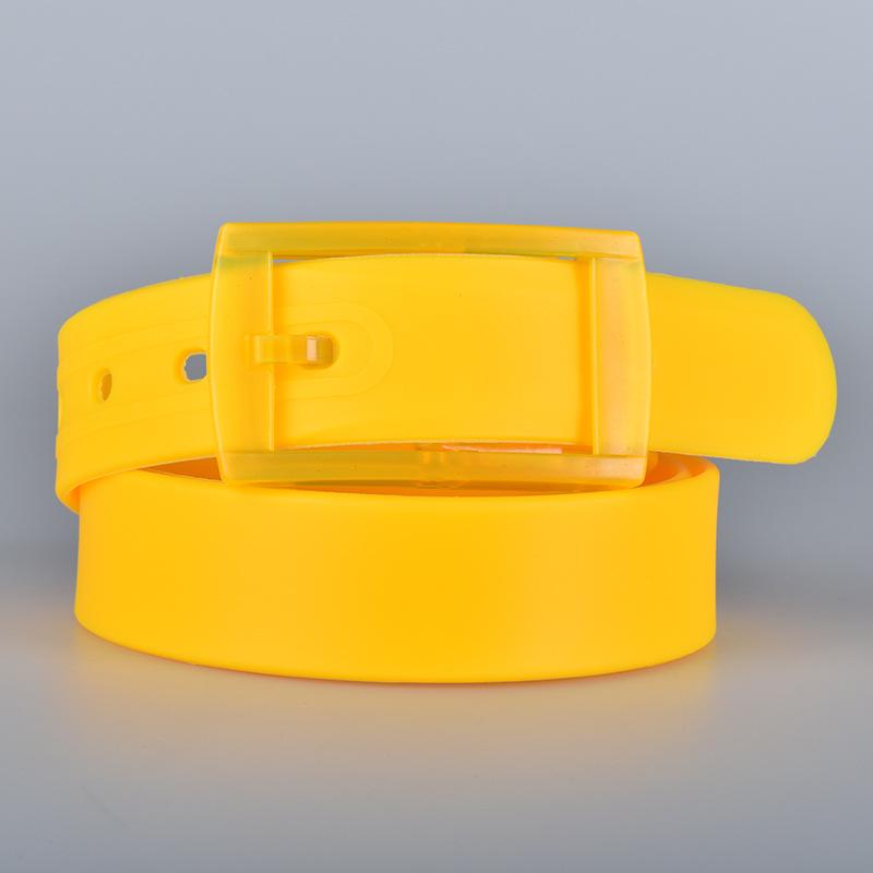 

Unisex Colorful Silicone Pin Buckle Belt, Candy Color, Metal-Free, White & Red. 120cm жовтий