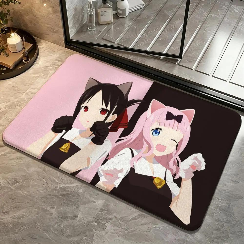 Anime-Kaguya-sama Love is WarS Floor Mat Soft Non-Slip Bath Mat, Bedside Carpet, Absorbent Doormat for Home