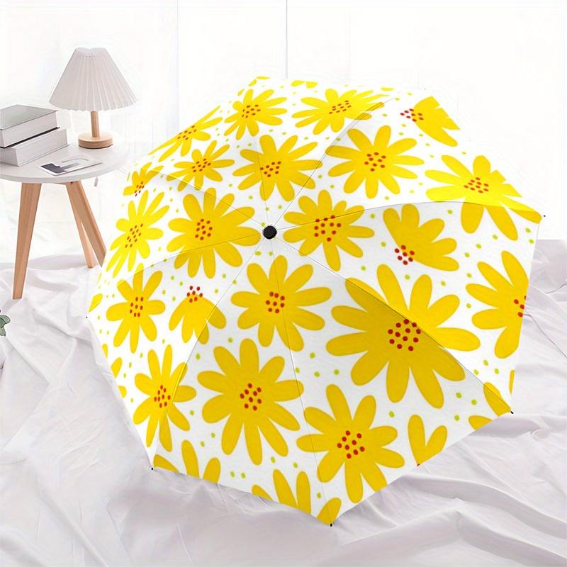1pc Flower Pattern Automatic Open/Close Umbrella, Portable Folding Umbrella for Travel, Themed Events,