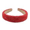 Retro Red Velvet High Crown Headband - Wide Edge Korean Influencer Style