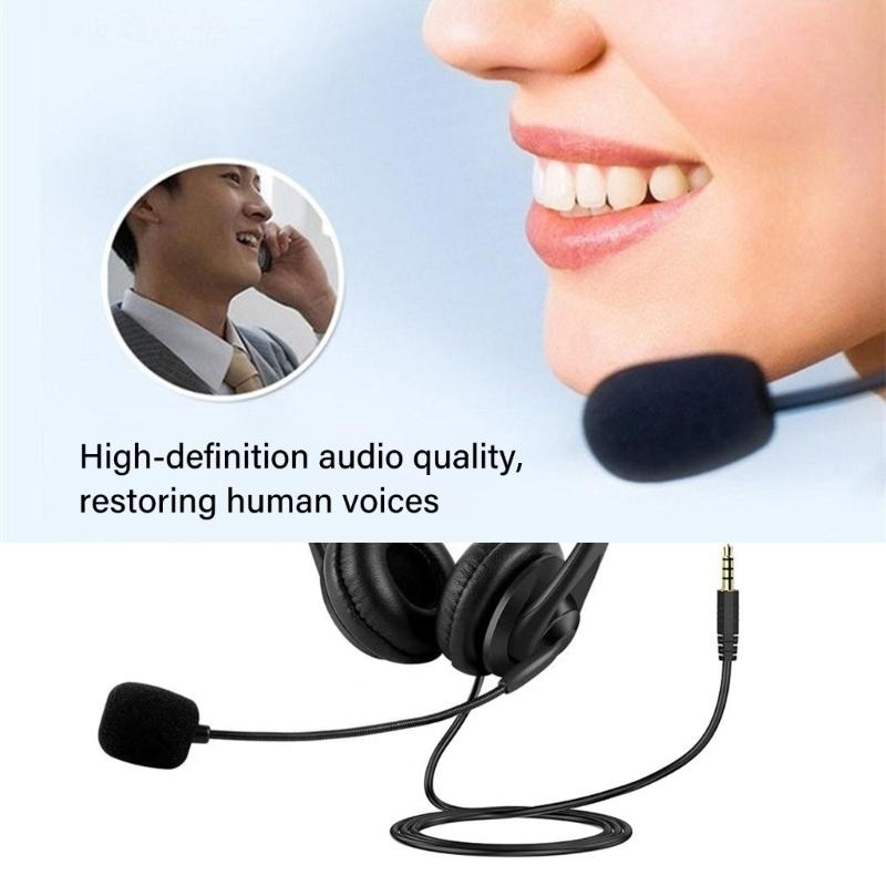 Adjustable Voice Headsets Double Connection USB Type C And 3.5mm Port For Computers Mobile Devices
