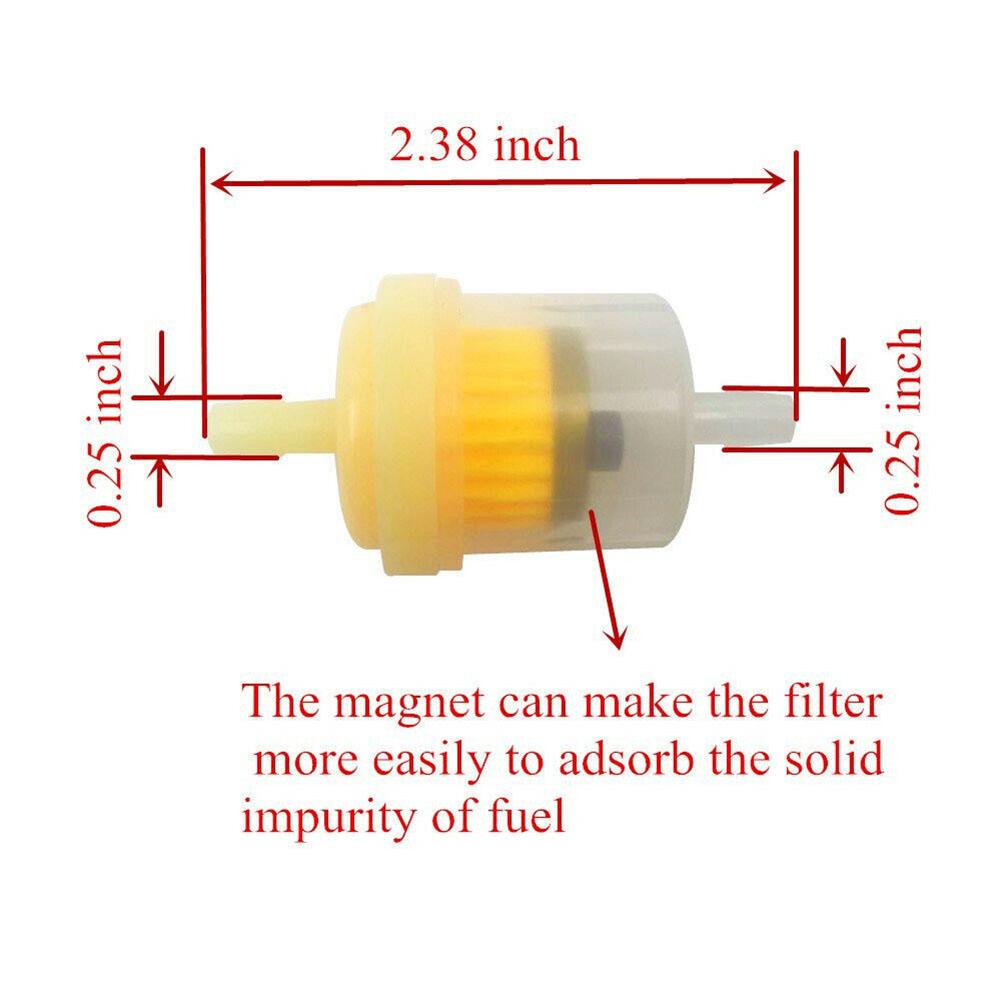 2 Pack Fuel Filter and Hose Line for Small Engines Replaces 691035 395051R 499742 Includes 4 Clamps for Secure Connection