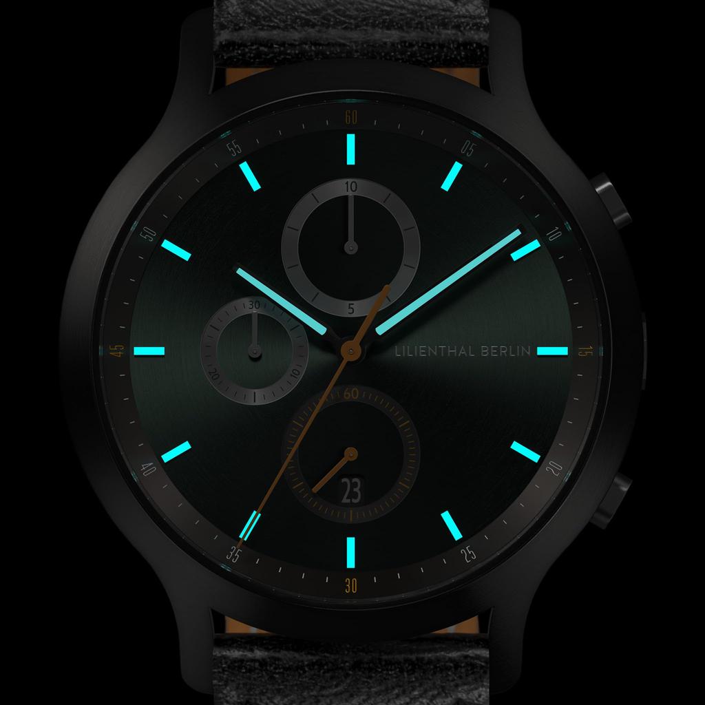 Chronograph Date Made in Black [Lilianthal Berlin] Watch, Germany, C01-022-B004FB, Men's,