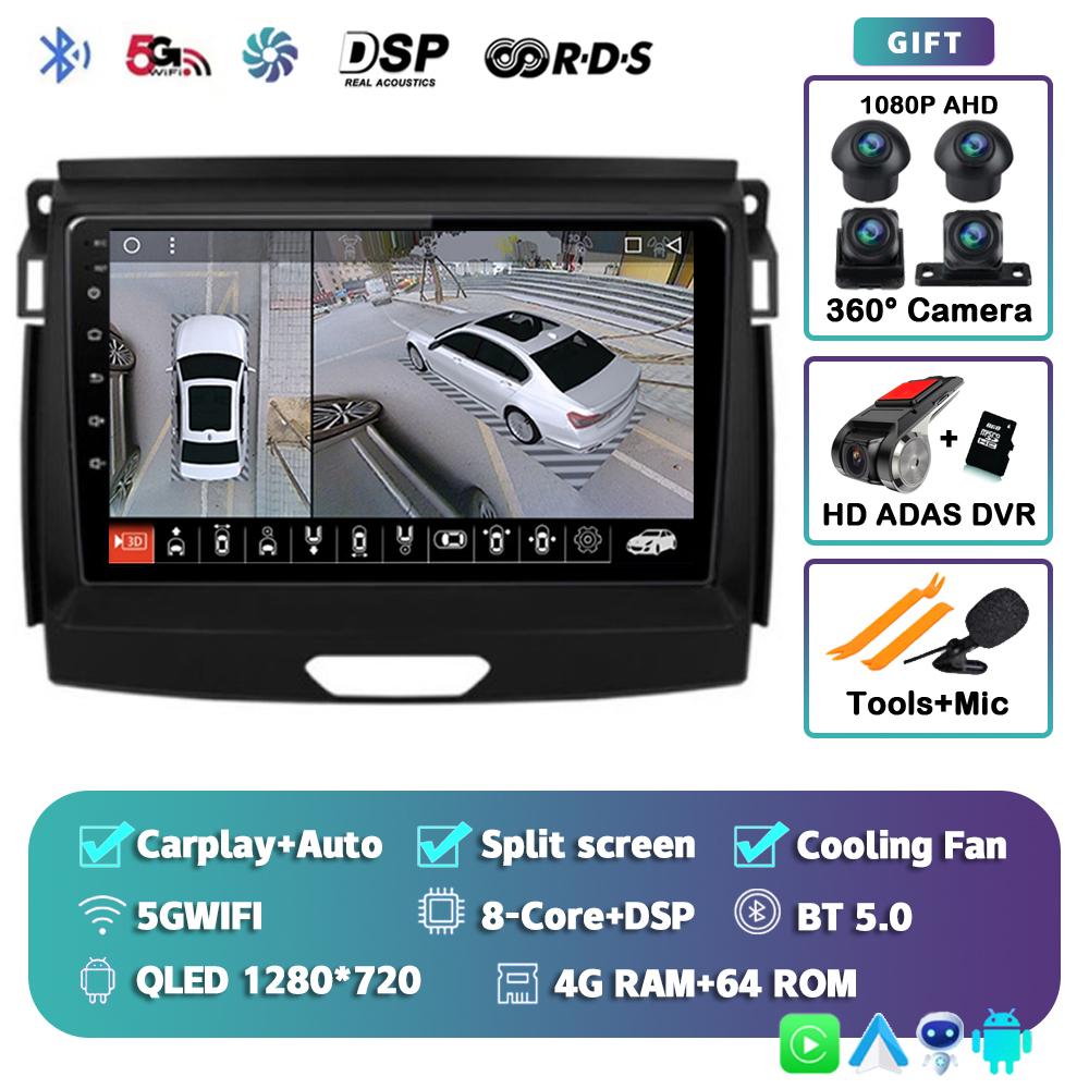 Android 14 Carplay 2 Din Car Radio For Ford Ranger 2015 2016 2017 2018 2019 2020 Autoradio GPS Multimedia 2din Head Unit Stereo