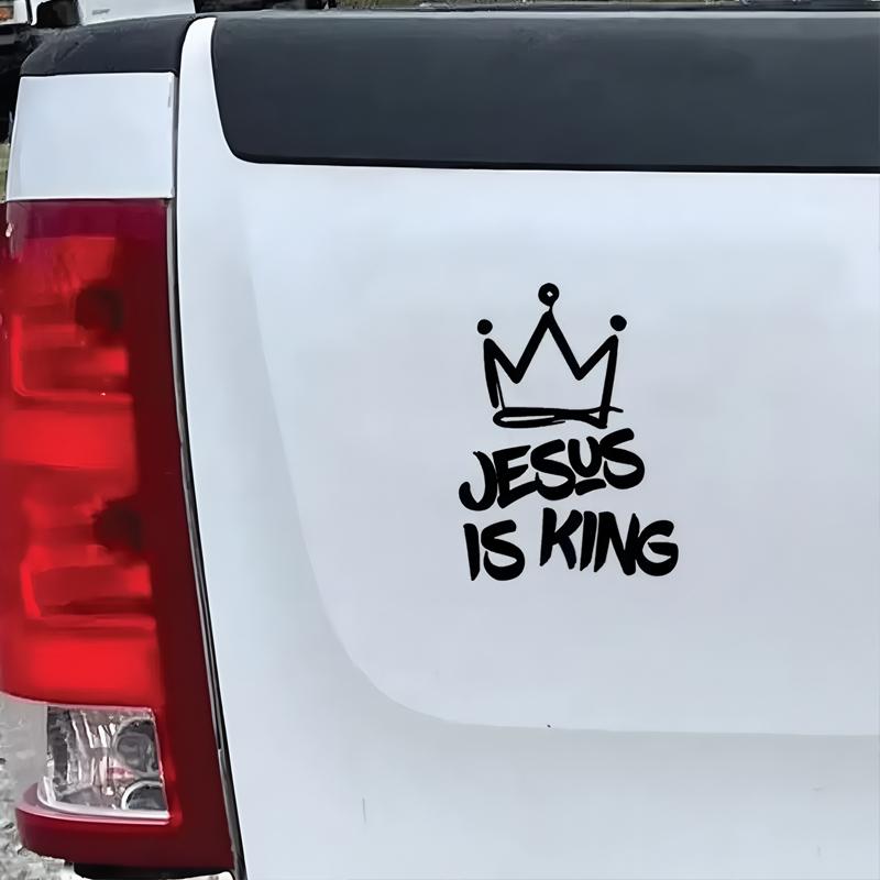 Jesus is King and wears a crown creative&funny stickers for cartoon fans&lover,high quality for car trucks motorcycles & laptops