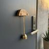 Natural Wooden Base Wooden Mount Copper Hanging Doorbell  Daily Fridge Embellishment