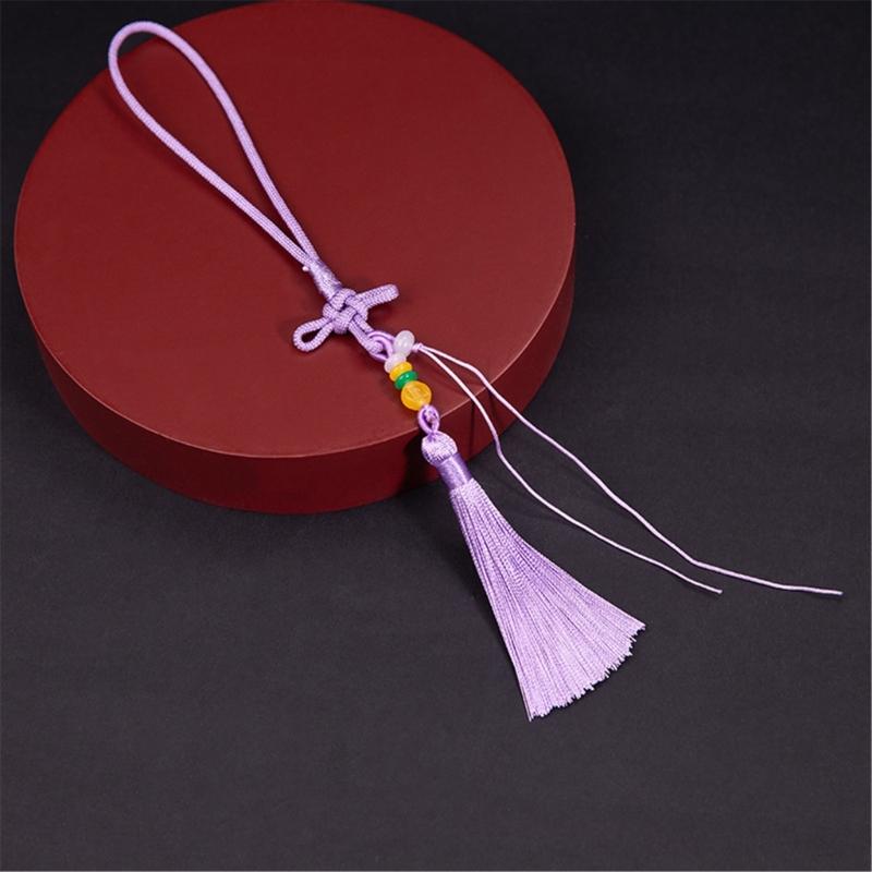 Colorful Tassels Keychain Pendant Phone Strap Chinese Knot Design Stylish Accessory For Keys Backpacks or Phones