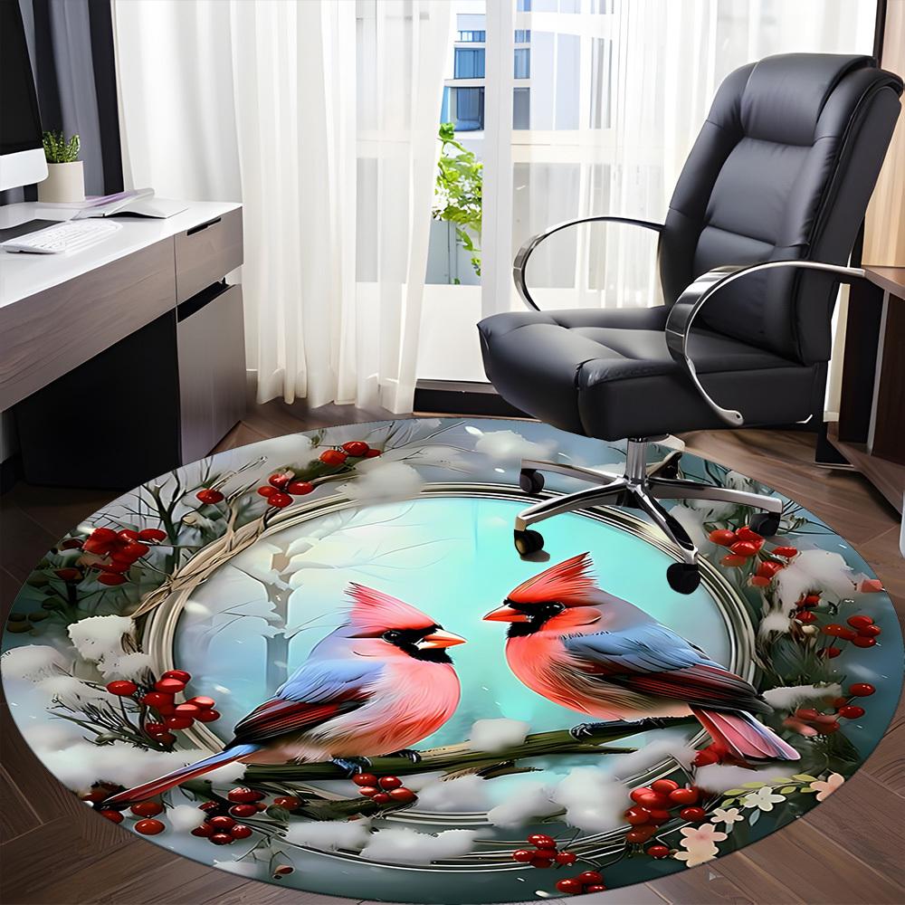 1pc Cardinals Winter Carpet for Office, Non-slip, Soft and Durable Office Rug, Perfect for Office Yy260128029
