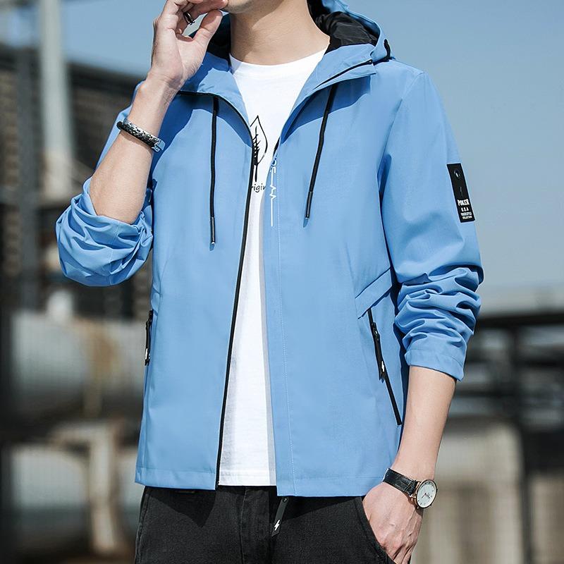 Spring and Autumn New Hooded Trendy Men's Jacket Handsome Slim Sports Casual Top Jacket