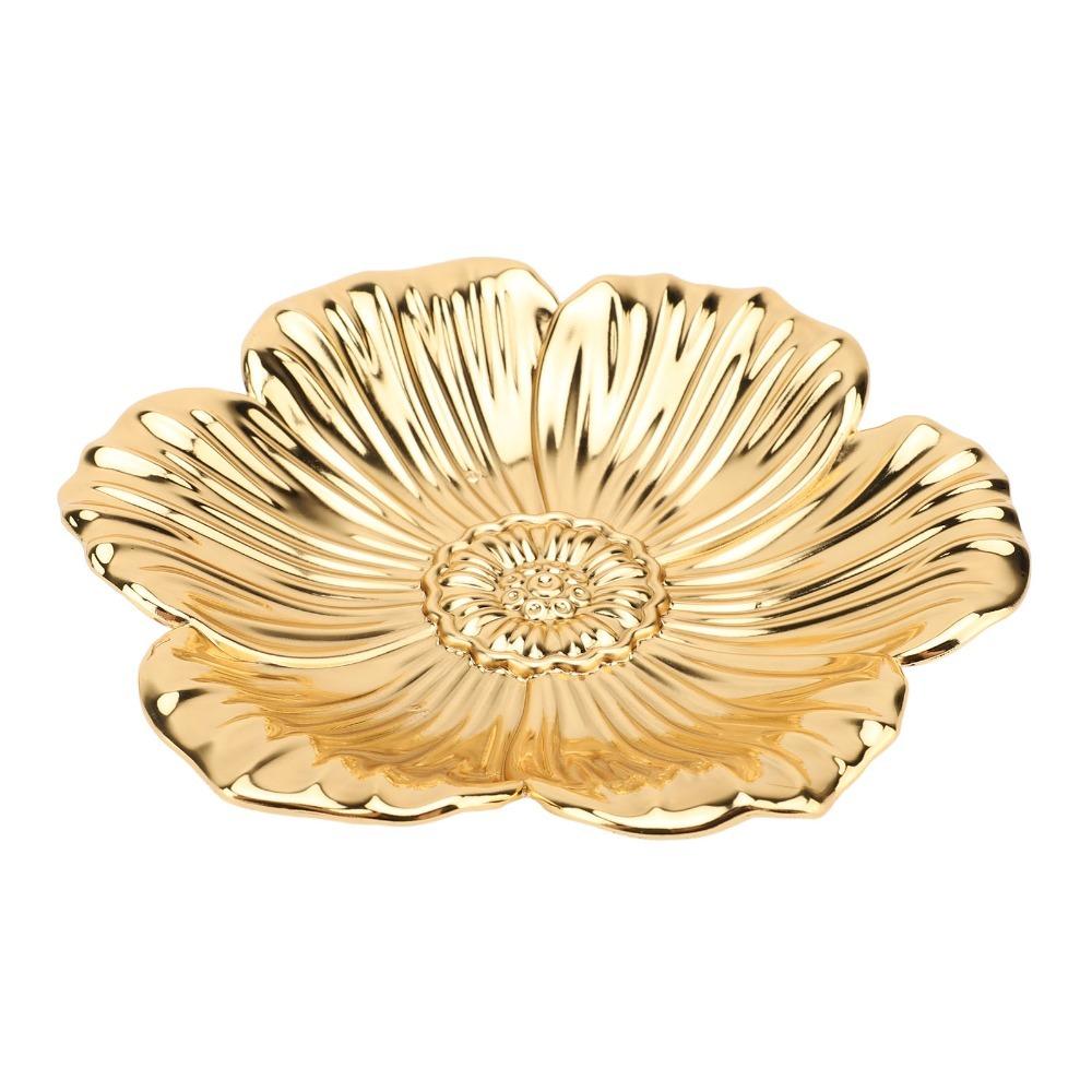 Retro Embossed Turkish Serving Tray Gold Embossed Decorative Tray  For Home Bar