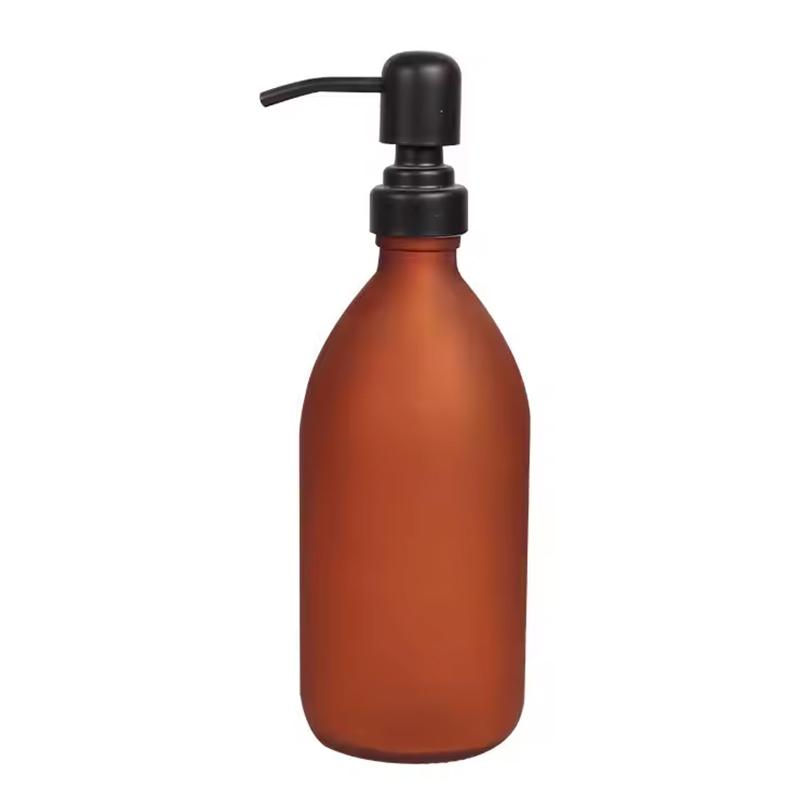High Quality Bathroom Custom 500ml 1000ml Clear Amber Glass Foam Soap Dispenser with Modern Design янтарь