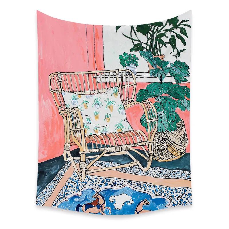 Bohemian Schlafzimmer Wanddekoration Makramee Wandbehang Teenager Ästhetik Indie Zimmerdekor Anime Wandteppich Großer Stoff Wandteppich