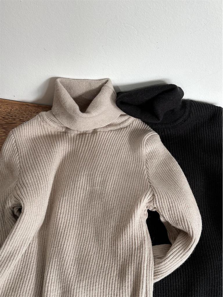 Jiaye 2023 Kinder Plüsch Rollkragen Winterpullover - Dickes, elastisches Oberteil für Jungen & Mädchen