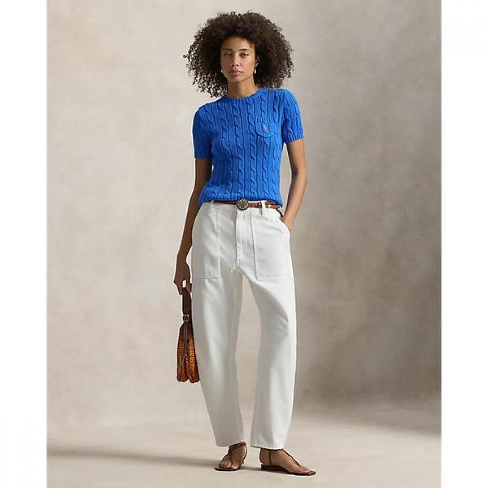 Polo Ralph Lauren Women S Cable Knit Cotton Short Sleeve Sweater wmpoSwenc021529400 