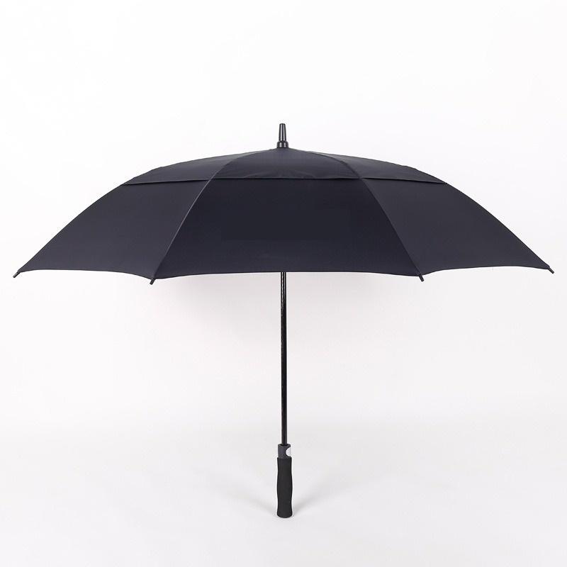 Add full fiber fake double-layer wind resistant business long handle umbrella breathable men's golf