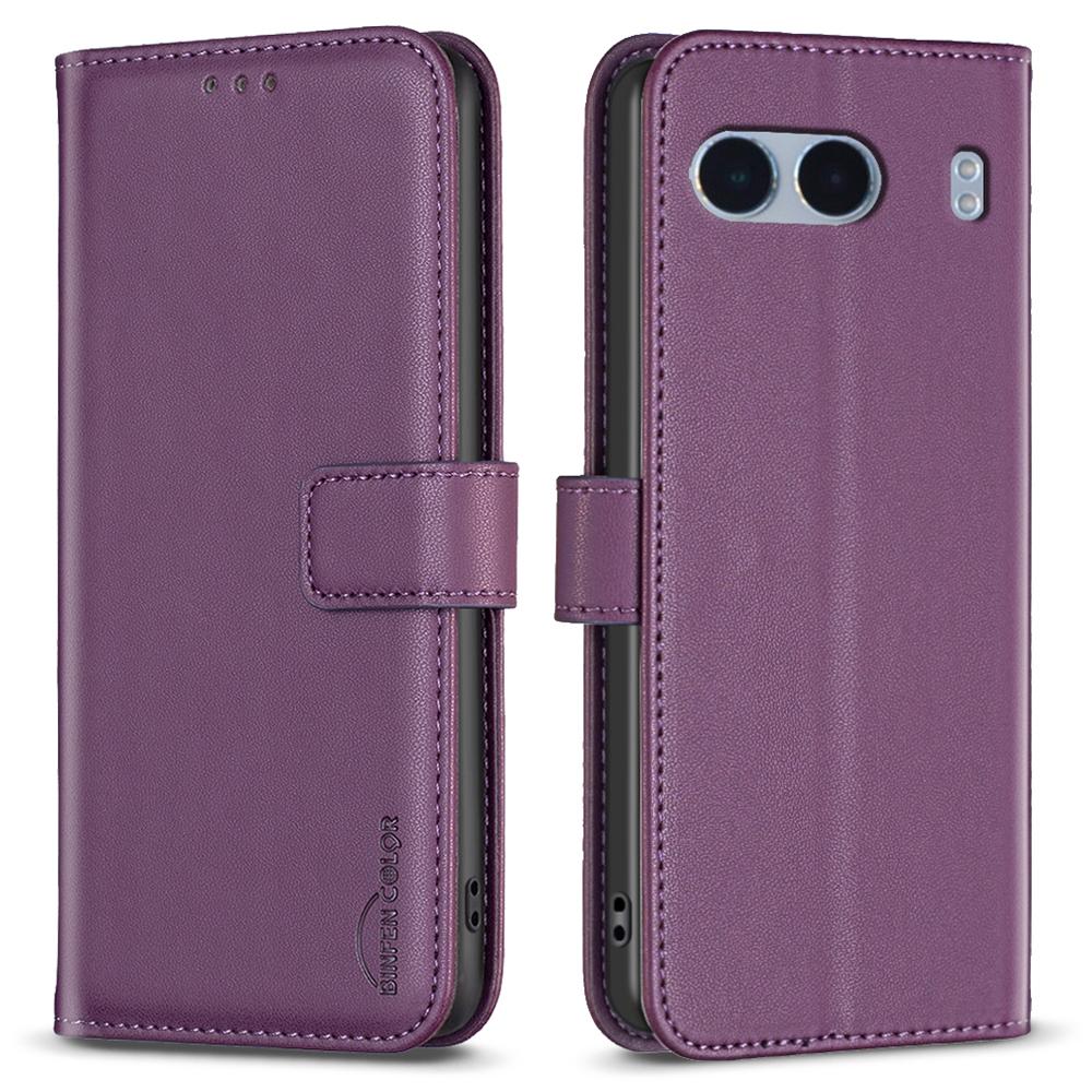 

BINFEN COLOR BF17 For OnePlus Nord 4 Case Wallet Folio Flip Leather Cover Dark Purple