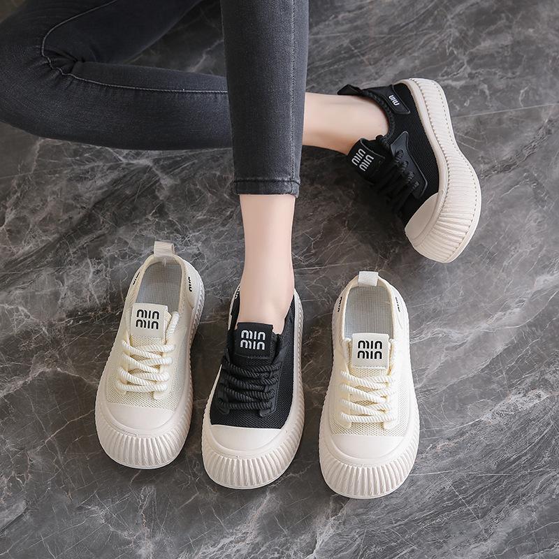 Temperament Soft-soled Little White Shoes Women's Summer New Breathable Versatile Student Board Shoes Non-slip Thick-soled Casual Sports Shoes