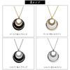[MELODY] [Melody Accessories] Made in Japan Three Open Moon Long Pendant (OP-128) Long Necklace Type A Gold Color x Black