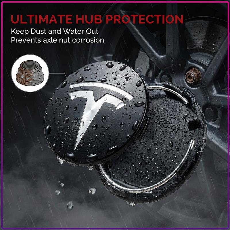 4Pcs 56MM Car Badge Emblem Wheel Center Hub Caps Rim Hubcap Cover For Tesla Model S Model X Model Y Cybertruck Model 3 Model Y