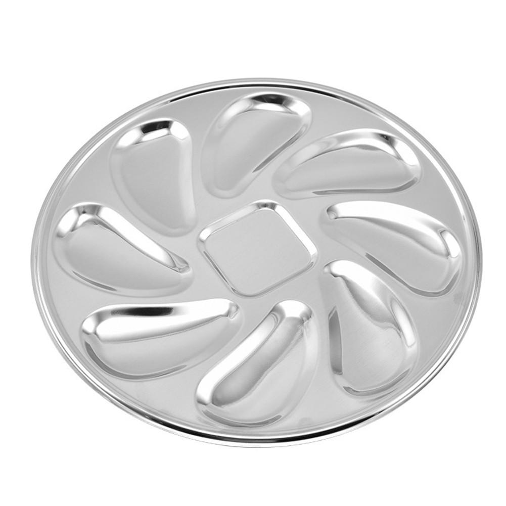 

Seafood Tools 9 Slots Stainless Steel Oyster Container Oyster Plate
