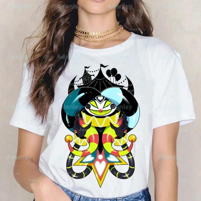 Cartoons Helluva Boss T-shirts Women Summer Graphic Tees Funny Shirts For Woman Tshirts Crew Neck Harajuku Tops