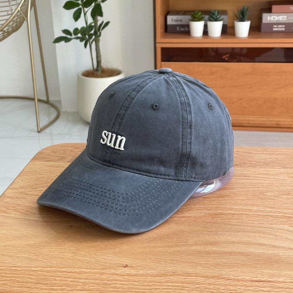 Fashion Hat Versatile Letter Sun Embroidery Soft Top Baseball Cap Children Couple Travel Cotton Shade Sun Protection Peaked Cap Men's Tide