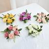 20CM Candle Rings Candlestick Wreath European Artificial Rose Wreath Christmas Decoration Window Props Table Wedding Arrangement