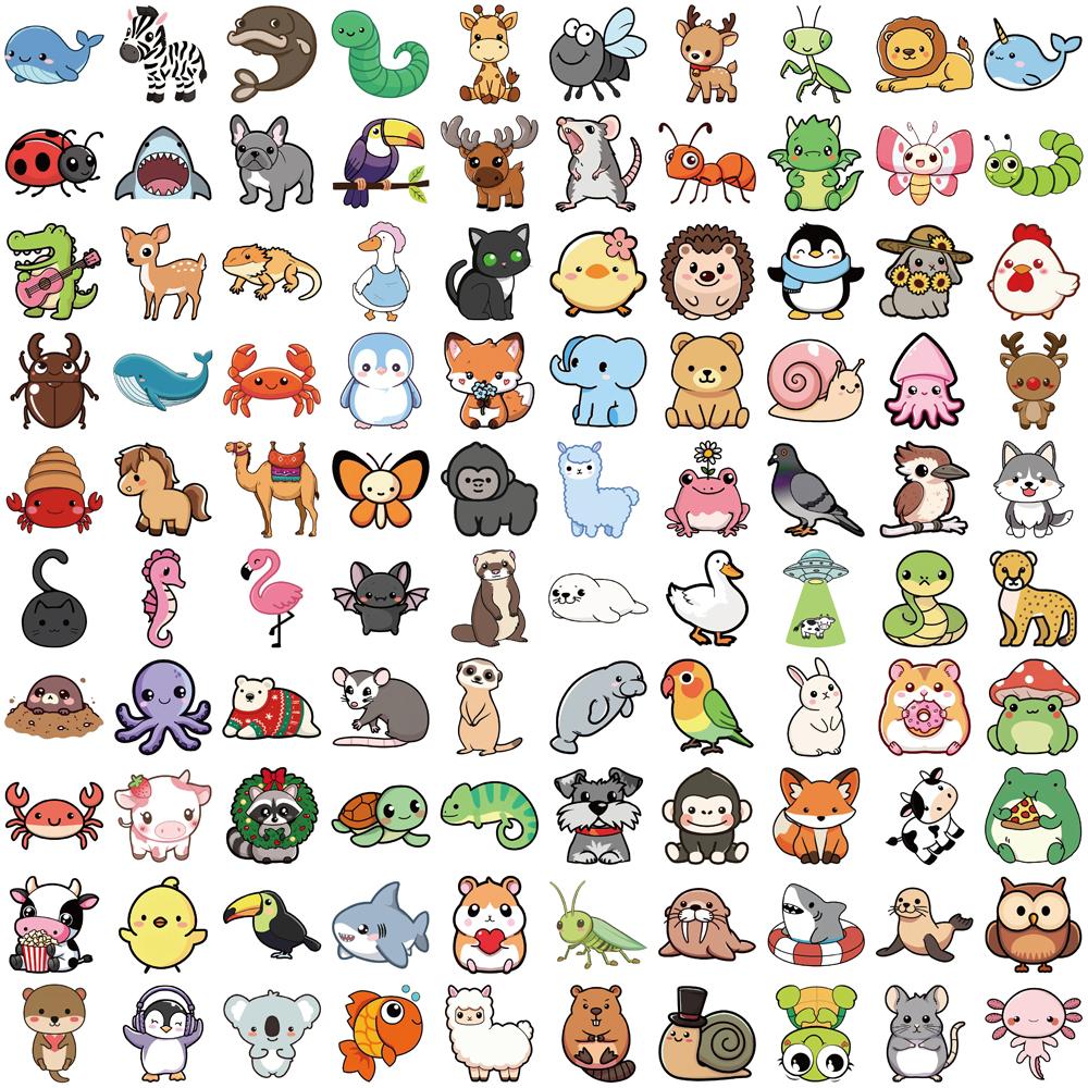 100/200PCS Animal Sticker Retro Landscape DIY Phone Guitar Laptop Luggage Notebook Festival Guitars More Waterproof Sticker