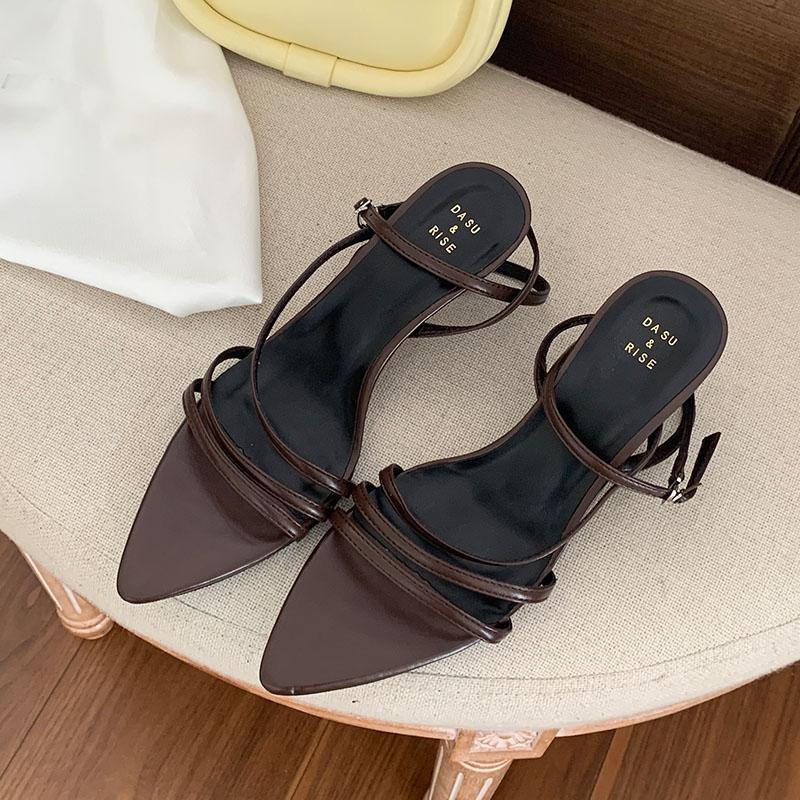 Fashion Female Ankle Wrap Footwear Women Thin Heels Sandals Shoes Fashion Pointed Toe Sexy Ladies High Heels Sandals Shoes Pumps