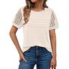 Women's Fashion Casual Lace T-Shirt Short Sleeve Top