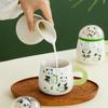 Cute Pet Panda Student Water Cup Ceramic Cup with Lid High Value Drinking Water Cup Office Coffee Cup Mug Souvenir