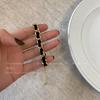 Bracciale in oro fresco Cintura intrecciata nera Bracciale a catena Accessori per gioielli da donna