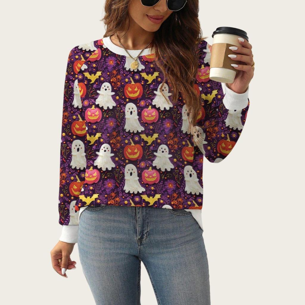 2025 Europäisches & Amerikanisches Damen Übergröße 3D-Druck Lässiger Pullover Sweatshirt für Herbst/Winter