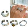 Elegant Vintage Stone Rings Opening Finger Jewelry Delicate Finger Rings Alloy Texture Suitable for Various Occasion