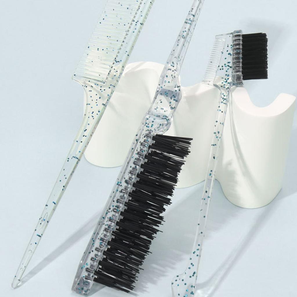 3Pcs Tailed Comb Set Fine-Tooth Coloring Comb Anti-Static Hair Styling Hairdressing Sectioning Highlighting Cutting Comb