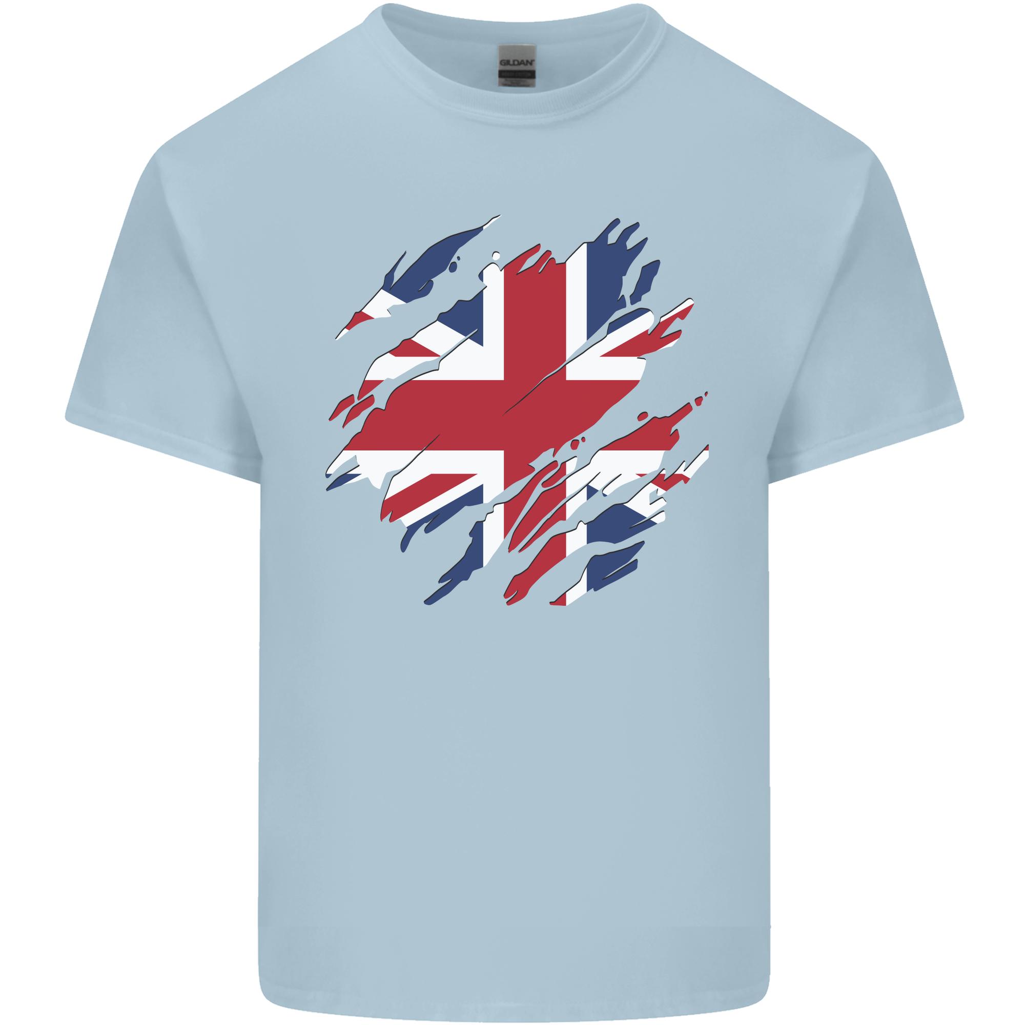 Torn British Flag Union Jack Britain Unisexs Light Cotton TShirt S