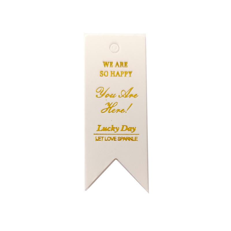 English Hot Stamping Hangtag: 'My Family Has a Happy Gift' Souvenir Decoration Card