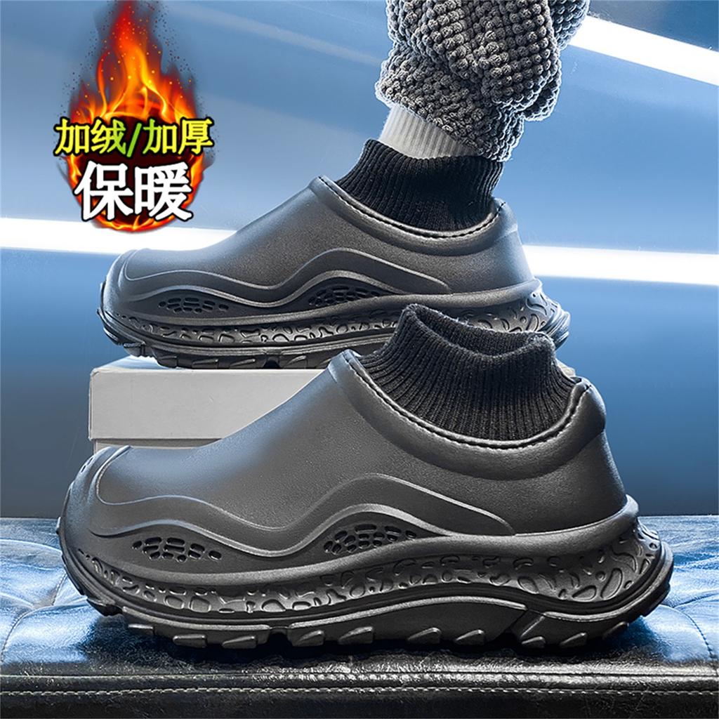 Cotton slippers, winter fleece, thickened sock covers, cotton shoes, indoor home thick-soled non-slip warm bag heel slippers