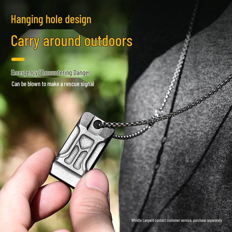 Titanium Double Tube High-Frequency Emergency Whistle for Outdoor Use