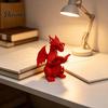 Dragon Ornaments 3D Printed Reading Figurine, Cute Statue with Glasses Fantasy Book Decor Book, Desktop Bookshelf Decor, Lover Gift Whimsical Desk